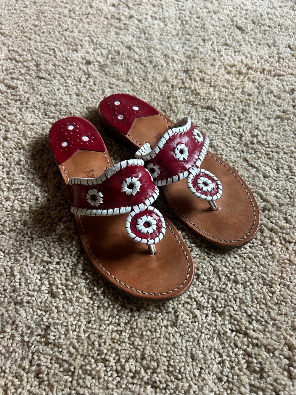 Jack Rogers Red and White Sandals